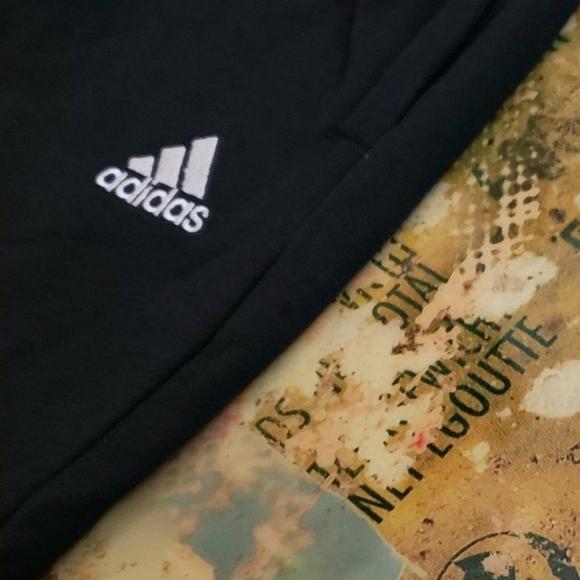 Adidas Kids Black Joggers with White Logo - Picture 9 of 12